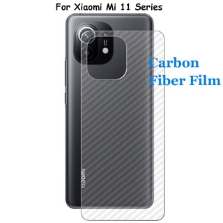 สําหรับ Xiaomi Mi 11 11T 11X 11i Pro Lite Ultra 3D คาร์บอนไฟเบอร์ ด้านหลัง ฟิล์มกันรอยหน้าจอ (ไม่ใช่กระจกนิรภัย)