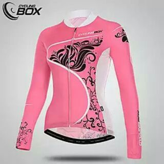 เสื้อจักรยาน CYCLING BOX สีชมพูแขนยาว (Pre-Order)