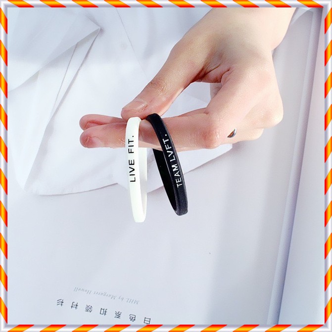(1 คู่)LVFT GYM Bracelets, กําไลข้อมือยาง LIVE FIT