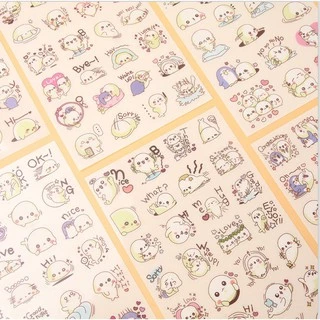 Sticker Decorate DIY สติ๊กเกอร์ตกแต่งสมุดบันทึก ไดอารี่ PVC ใส และกันน้ำ SET 6 / 8 / 10 แผ่น