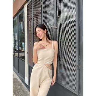 RIKA PLEAT NUDE JUMPSUIT