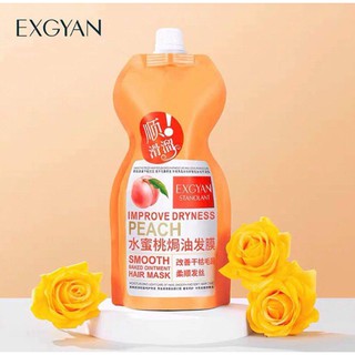 Exgyan Improve Dryness Peach 500ml ทรีทเม้นต์หมักผมกลิ่นพีช