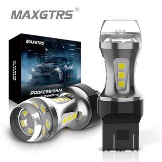 Maxgtrs หลอดไฟเลี้ยว DRL สีแดง สีขาว 1156 1157 7440 7443 3156 3157 LED BA15S BAY15D P21W T20 P21/5W W21/5W S25 2 ชิ้น