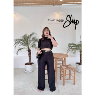 🔥Plussize🔥ชุดเซทเสื้อ+กางเกงคนอ้วน🔥 เสื้ออก 40-50     กางเกง เอว 36-46