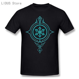 เสื้อยืดลําลอง ผ้าฝ้าย 100% พิมพ์ลายอนิเมะ Genshin impact Cryo Elements