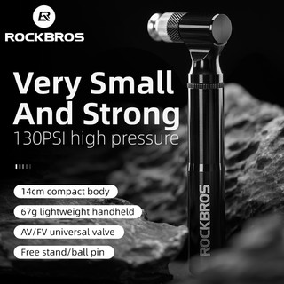 Rockbros ปั๊มมืออลูมิเนียมแบบพกพา 130 Psi สําหรับจักรยานเสือภูเขา