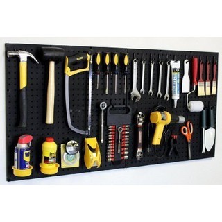 WallPeg : WLPAM24242BK-SP* เเผ่นเพกบอร์ด พร้อมตะขอ 24  x 64  Garage Pegboard Kit with Pegboard