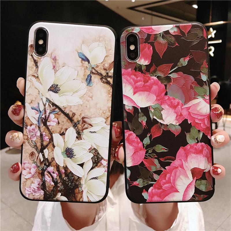 เคสเคสโทรศัพท์ซิลิโคนลายดอกไม้สําหรับ Xiaomi Redmi Note 5 7 6 5 A 4 X Mi 9 T A 3 Lite A 1 A 2 8 9