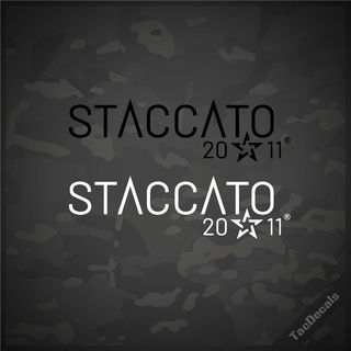 สติกเกอร์ติดกล่องปืน STI STACCATO 2011 สติกเกอร์ติดรถยนต์ กล่องปืน กว้าง15/20cm