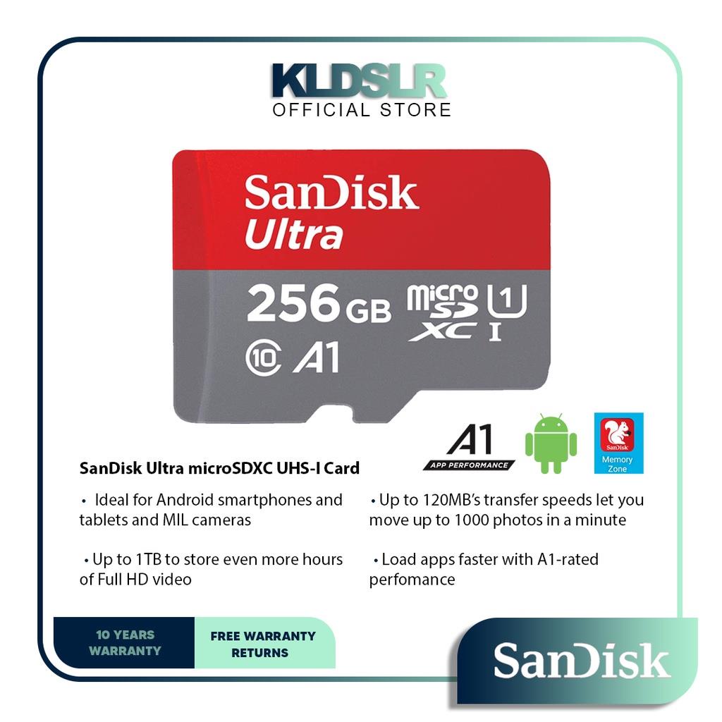 SanDisk Ultra 256GB 400GB 512GB 120MBs Class 10 A1 microSDXC SDSQUARSDSQUA4 (Sandisk nt th1012