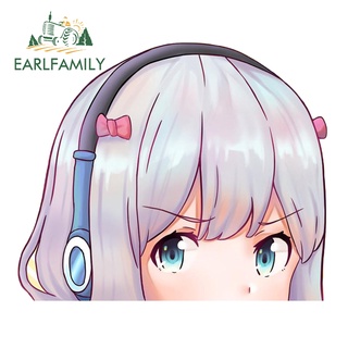 Earlfamily สติกเกอร์ไวนิล กันน้ํา พิมพ์ลาย Sagiri Peeker ขนาด 13 ซม. x 10.8 ซม. สําหรับติดตกแต่งรถยนต์