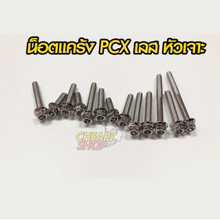 ชุดน็อตแคร้งเครื่อง (หัวเจาะ) สำหรับ PCX ตรงรุ่น