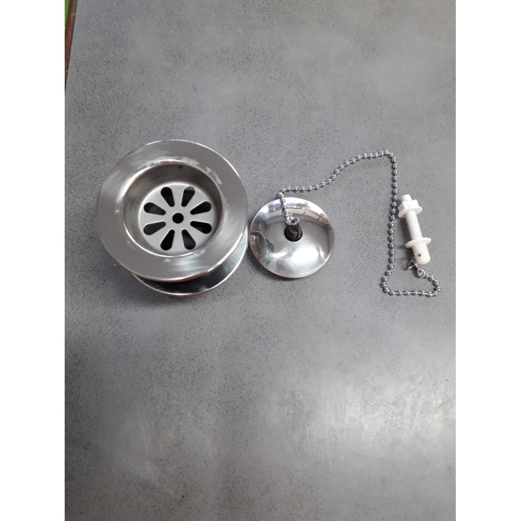 YOJI ONLINE สะดืออ่างถ้วยยาว A-001 (มีโซ่ฝาปิด) สะดืออ่างล้างหน้า สะดืออ่าง