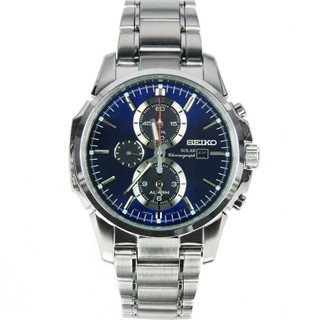 Seiko SSC085P1 Seiko Solar Alarm Chronograph Mens Watch - Silver