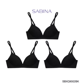 Sabina Twenty Five Level 2 เสื้อชั้นใน (Set 3 ชิ้น) ไร้ตะเข็บ ไร้โครง รหัส SBXQ9002BK - สีดำ
