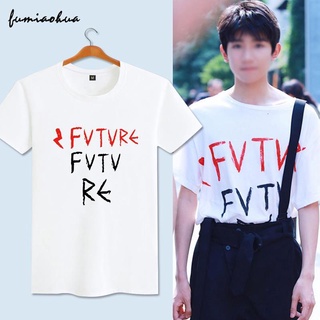 เสื้อยืดแขนสั้นลําลอง พิมพ์ลายตัวอักษร Wang Yuan Weibo สําหรับผู้ชาย และผู้หญิง และนักเรียนSize S-5XL