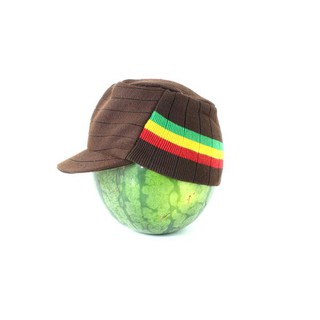 สินค้าราสต้า Cap Brown Green Yellow Red Stripes หมวกสไตล์ URBAN CAP ทรงสูงสีราสต้าด้านข้างและด้านหลังสีเด่นสดใส