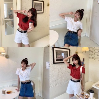 เสื้อครอป เสื้อแต่งลูกไม้ เสื้อแฟชั่น เสื้อสไตล์เกาหลี เสื้อน่ารัก เสื้อใส่เที่ยว