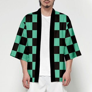 7C152 เสื้อคลุม ชุดทันจิโร่ ดาบพิฆาตอสูร Cloak Tanjiro Kimetsu no Yaiba or Demon Slayer Costumes