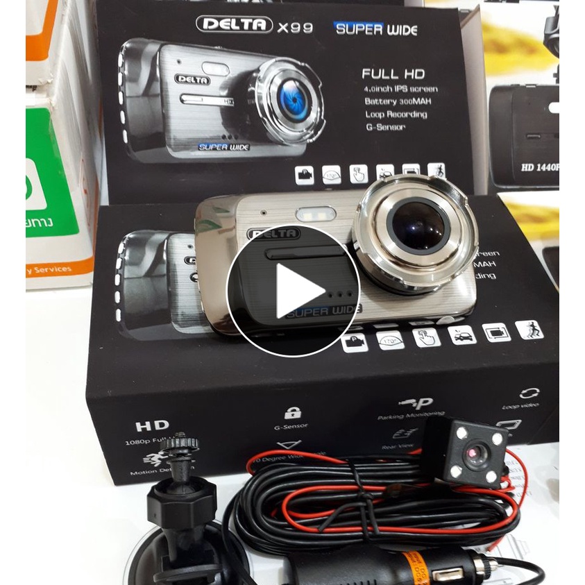 กล้องติดรถยนต์ Delta x99 กล้องบันทึกวิดีโอ เลนส์ super wide เลนส์กว้างพิเศษ​ จอภาพคมชัด Super Full HD