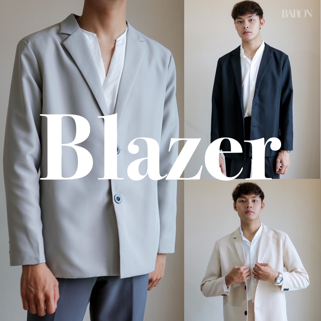 ซื้อ [ยอดขาย No.1] BARON Blazer เสื้อเบลเซอร์ เสื้อสูทผู้ชาย เกรดพรีเมี่ยม ชุดไปงานแต่ง