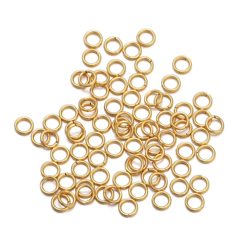 St.kunkka 200 ชิ้น สแตนเลส ห่วงกลม ทอง ห่วงห้อยจี้ ตัวเลือกหลายขนาด - รูปที่ 4