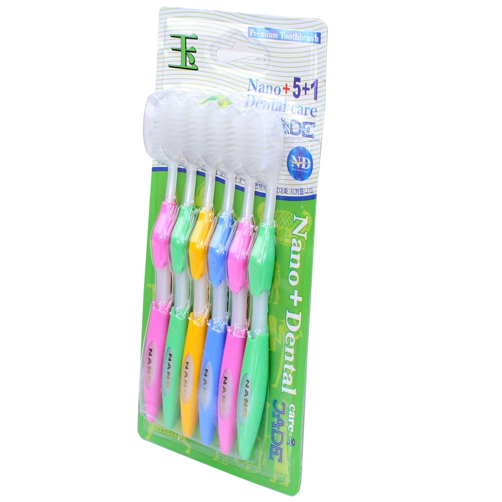 Telecorsa Adult Toothbrush (1 Pack 6 Pieces) Model NANO-Dental-Toothbrush-6-Pieces-04A-BOSS