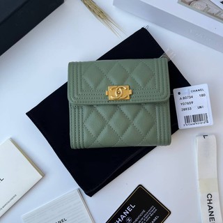 Chanel wallet ใบสั้น สีเขียวอ่อน Grade vip อปก.Fullboxset