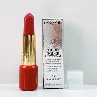 ลิป Lancome LAbsolu Rouge 3.4g เคาน์เตอร์ 1,400฿ ขายเพียง 999฿ ค่าส่ง 65฿ ( ไซส์จริง ฝาพลาสติก ) มีเบอร์ดังนี้...  Ruby