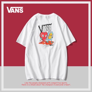 Vans Vance เสื้อยืดแขนสั้น ทรงหลวม โอเวอร์ไซซ์ สีพื้น แฟชั่นฤดูร้อน สําหรับผู้ชาย และผู้หญิงS-5XL