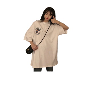 เสื้อยืด Oversize ผ้าCotton 100% แฟชั่นสไตล์เกาหลี T-Shirt โอเวอร์ไซส์ สกรีนลายสวยงาม พร้อมส่ง