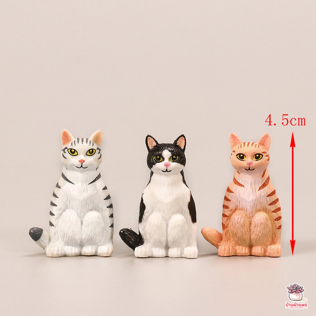 แมวชันเข่า [ เซต 6 ชิ้น ] ตุ๊กตาจิ๋ว โมเดลจิ๋ว แต่งสวน - รูปที่ 2