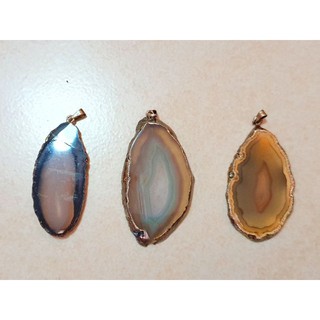 จี้แผ่นหินอาเกตสไลด์​ (Agate) หินธรรมชาติ