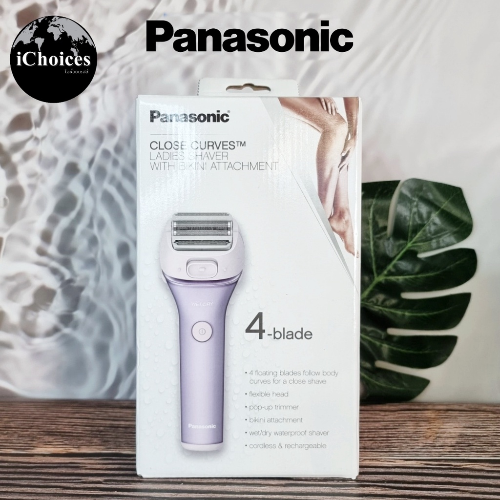 [Panasonic] Close Curves Electric Ladies Shaver With Bikini Attachment ES-WL80-V (Purple) พานาโซนิค เครื่องโกนขนไฟฟ้า