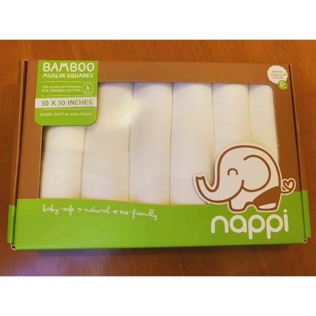 NAPPI ผ้าอ้อมใยไผ่ สีขาว 30”