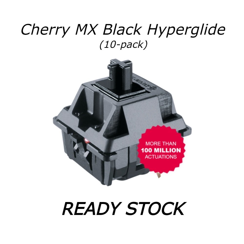 Cherry MX Black Hyperglide Linear Switch สําหรับคีย์บอร์ดเชิงกล (10 แพ็ค)