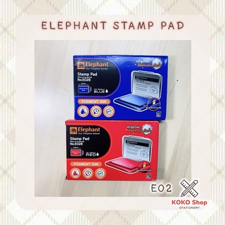 Elephant Stamp Pad No.E02 (Red ink, Blue ink) -- ตราช้าง แท่นประทับ รุ่น E02 (หมึกแดง, หมึกน้ำเงิน)