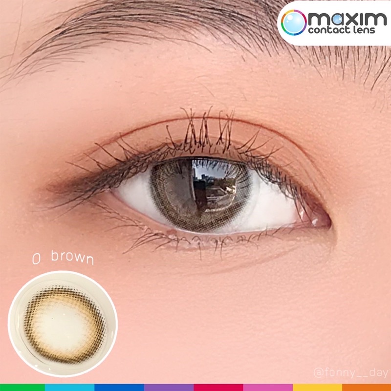 กล่องชมพู ตาหวาน O Brown คอนแทคเลนส์ สีน้ำตาล Maxim ค่าสายตา -0.75 ถึง -10.00 สายตาสั้น รายเดือน แฟชั่น mini มินิ lens