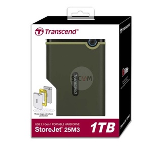 Transcend External HDD 1TB  รับประกัน 3 ปี  มีใบกำกับภาษี TS1TSJ25M3G