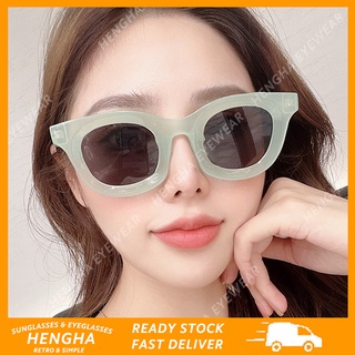 (HENGHA) ใหม่ แว่นตากันแดดแฟชั่น ทรงวงรี สีแคนดี้ สําหรับผู้หญิง และผู้ชาย