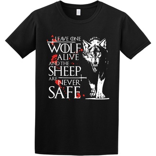 ย้อนยุคเสื้อยืด พิมพ์ลาย One Wolf Alive Arya Game Of Thrones Stark Quote Inspi สําหรับผู้ชายS-5XL