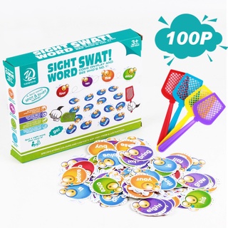 Sight Word Swat a Sight Word Game, Home School, Visual, Tactile and Auditory Learning, Phonics Games, 114 Pieces, Ages 5