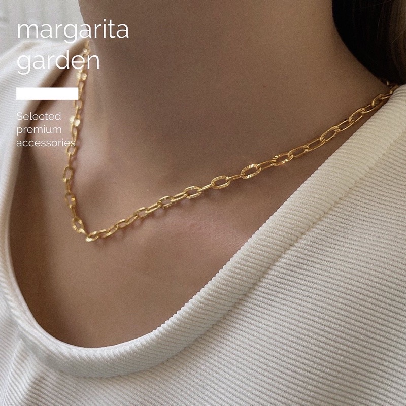 Margarita Disco Link-chain Necklace (14K Gold plated