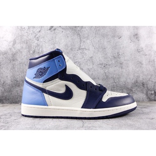 ❐Nike Air Jordan 1 Obsidian Black Blue Toes High Top