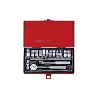 คิง โทนี่ : ชุดลูกบล็อค รู 1/4″ 18 ตัวชุด King Tony : 18 PC. 1/4"DR. Socket Wrench Set (2518MR)