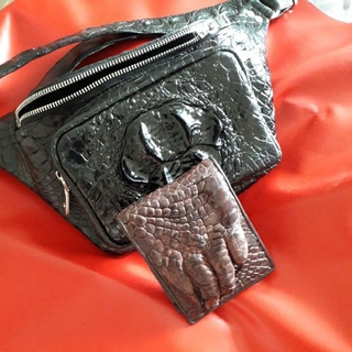 Genuine crocodile  paw wallet+crocodile bag กระเป๋าหนังจระเข้แท้2pcs