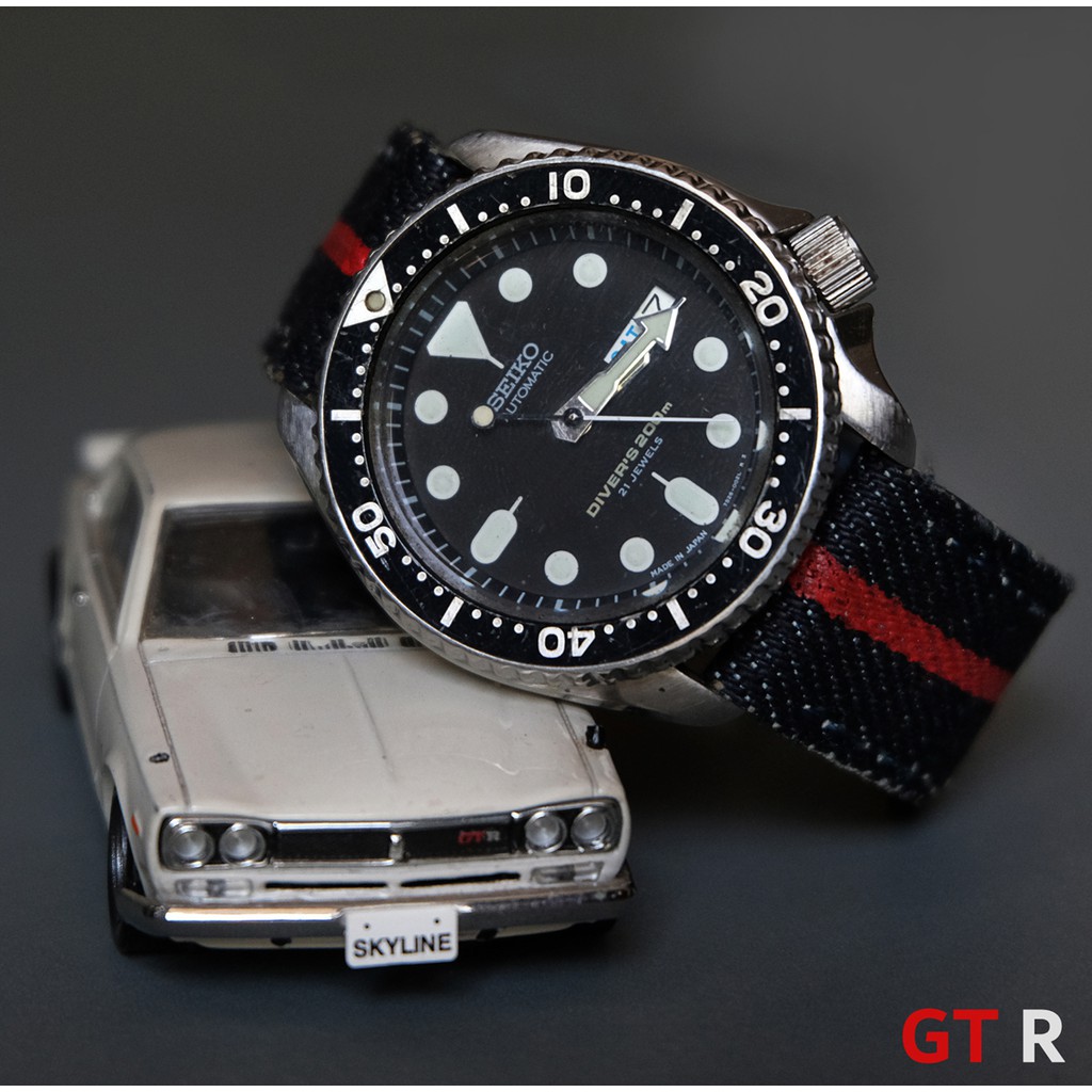 สายนาฬิกายีนส์ 16 oz  denim รุ่น GT-R watch strap hand craft  20mm 22mm 24mm