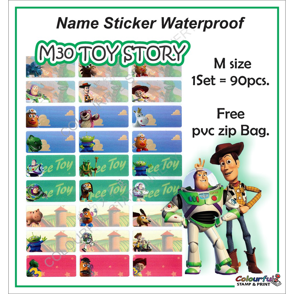 NAME STICKER TOY STORY (กันน้ํา)