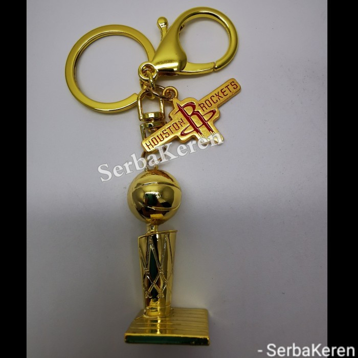 GANTUNGAN Houston Rockets NBA Trophy Trophy พวงกุญแจทอง (นําเข้า)