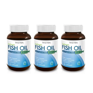 Vistra Salmon Fish Oil 1000mg วิสทร้า ฟิชออย 1000มก. 45 เม็ด 3 ขวด